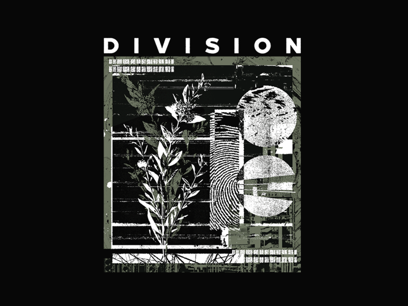 Division industry wires mixed mix messy collage textures texture white shirt design design nature green simple merch floral