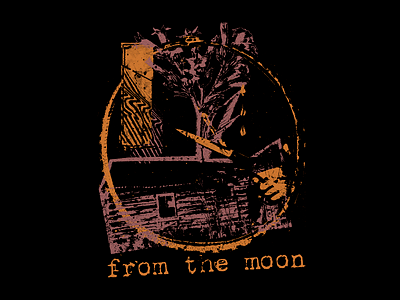 From The Moon band merch emo floral house merch orange pink scissors shirt design texture