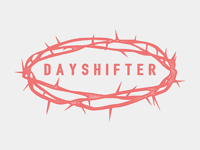 Dayshifter branding color concept cream crown logo nature pink plants shirt simple thorns