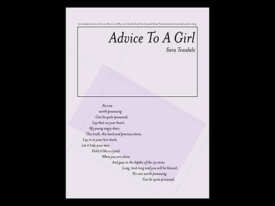 Advice To A Girl ai editorial poem poets poster poster design typographic poster typography typography art typography design