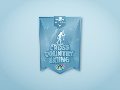 Dribbble Weekly Warm-Up badge cross country skiing design illustration inspiration olympics rebound skiing weekly warm up winter