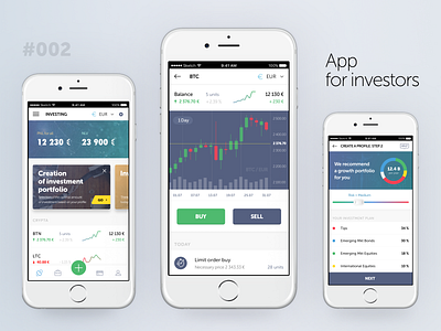 App for investors android app crypto design finance invest mobile ui uiux ux