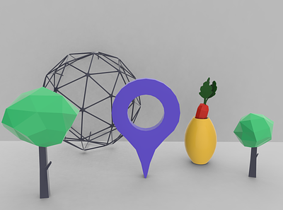 Low Poly Objects 3d carrot lowpoly point