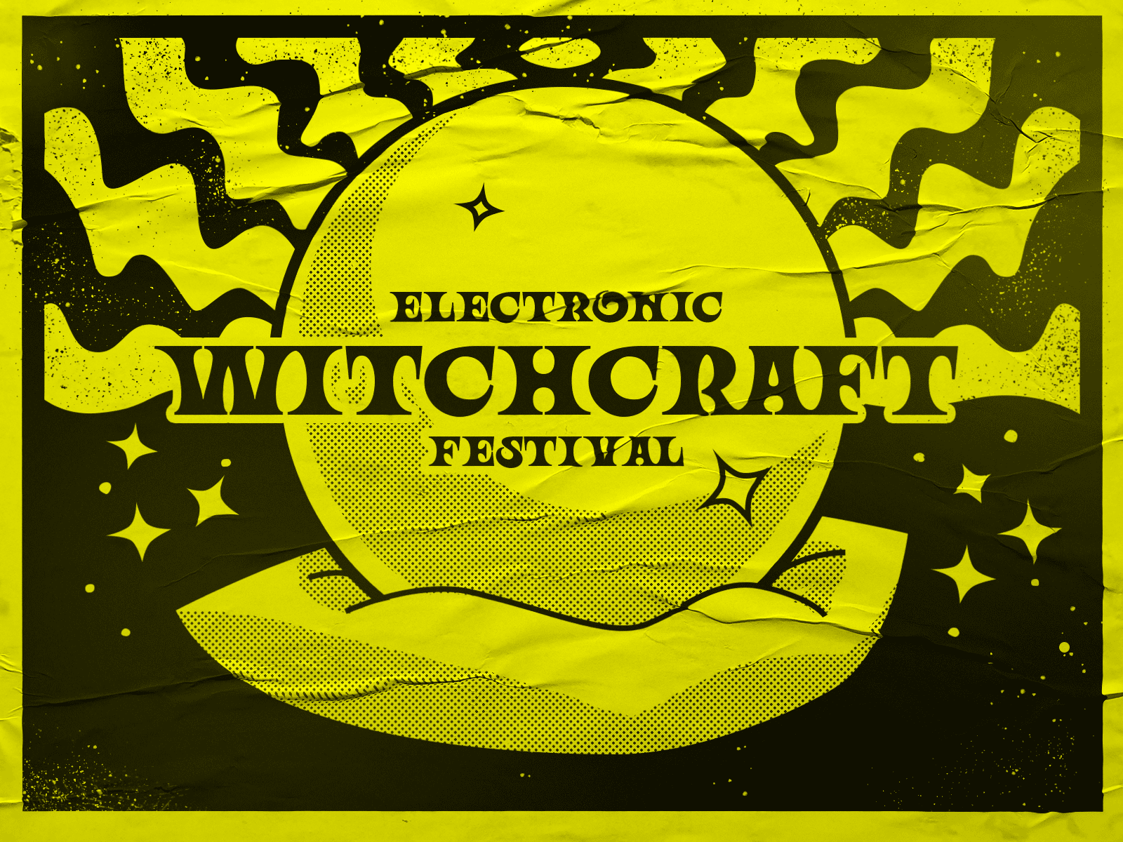 Electronic Witchcraft Festival animation fantasy gif illustration retro stopmotion typo vintage witch