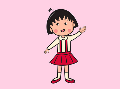 Chibi Maruko-chan animation cartoon digitalart draw drawing illustration ilustration maruko maruko chan maruko chan sketchbook