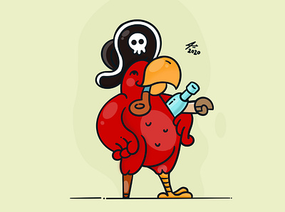 Pirate parrot art digitalart draw drawing illustration illustrator logo parrot procreate sketchbook toon
