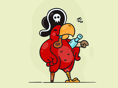 Pirate parrot art digitalart draw drawing illustration illustrator logo parrot procreate sketchbook toon