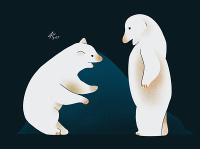 Polar bears art bear bears digitalart draw drawing illustration illustrator procreate sketchbook toon ux