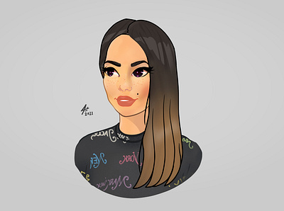 face girl animation art cartoon digital art digitalart draw drawing face girl illustration procreate sketchbook sticker