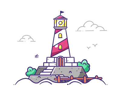 Lighthouse animation art cartoon design digital digitalart draw drawing icon illustration illustrator ilustration lighthouse logo procreate sketchbook vector