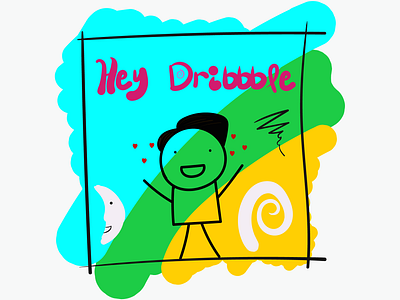 Hey Dribbble ! art comic debut design digital illustration illustration typography