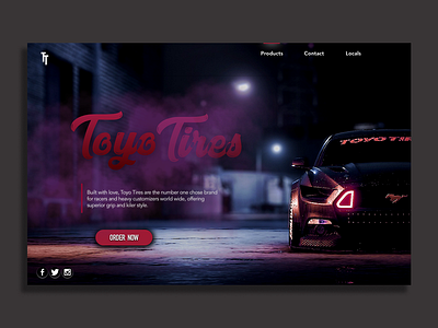 Toyo Tires Landing Page branding clean concept design logo minimal typography ui uiux ux vector web website