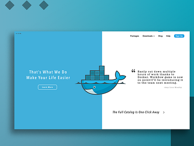 Docker Concept Landing Webpage branding clean concept design flat illustration logo minimal ui uiux ux vector web website