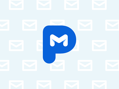PM logo 2021 blue logo mail minimal monogram pm