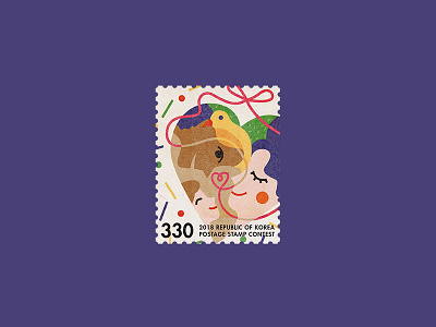 Mutual growth communication connect illustration link love people postage stamp stamp design