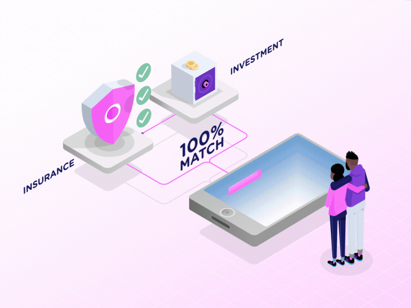 Insurance and an Investment animation fintech illustration insuretech