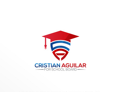 Cristian Aguilar for School Board creative design education icon latter logo logo