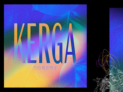 KERGA album blue branding cover design gradient graphism graphisme identity music noise psd tropical typography vector vibes web