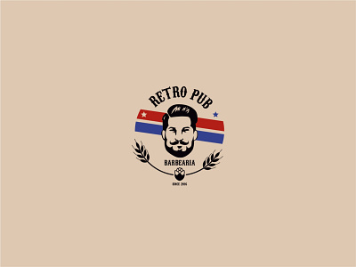 Barbearia Retrô Pub - Logo 2d adobe photoshop barbearia barber logo barber shop barbershop corte de cabeço design icon logo minimal pub retrô