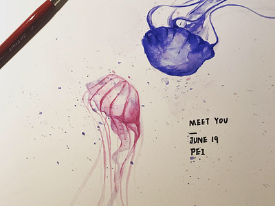 Jelly fish watercolor