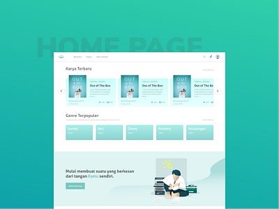 Home Page Exploration for Reading Book Website book clean design home page read ui ux