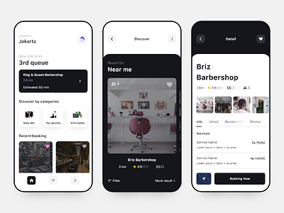 Online Booking Barbershop App Concept app barbershop booking app clean daily ui dekstop design explorations inspiration ios mobile modern ui ux web