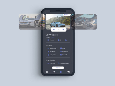 Rental App | Details Screen app design car app car rental app car share dark app dark design rental app ui ux