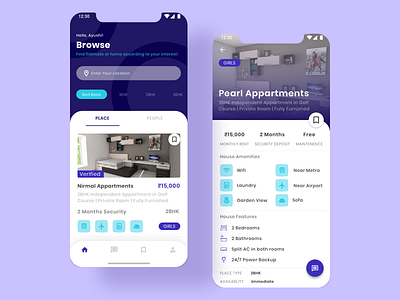 Roommate Finder App Design | Mobile App