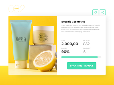 Crowdfunding Campaign | Daily UI - 032 clean design clean ui cosmetics crowdfunding crowdfunding campaign daily daily ui 032 dailyui dailyuichallenge design digital simple uidesign