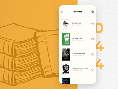 Favorites | Daily UI - 044 books books app clean design clean ui daily ui 044 dailyui dailyuichallenge design favorites list simple uidesign