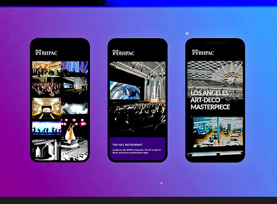 BHPAC Mobile Responsive Design branding digital mobile mobile ui responsive responsive design responsive website screen design theatre type ui uidesign web