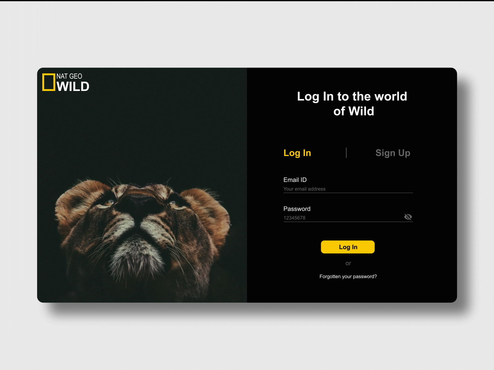 Login Screen login pge nat geo nature wildlife