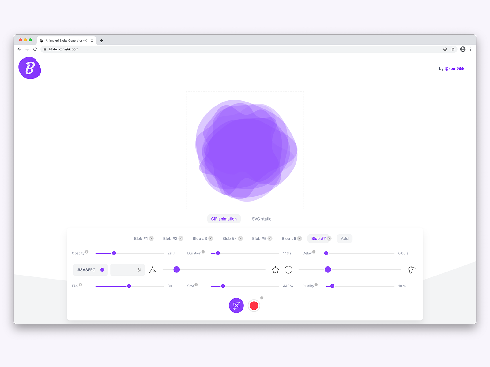 Animated Blobs Generator - Create cool animated GIF or SVG shape by Max ...