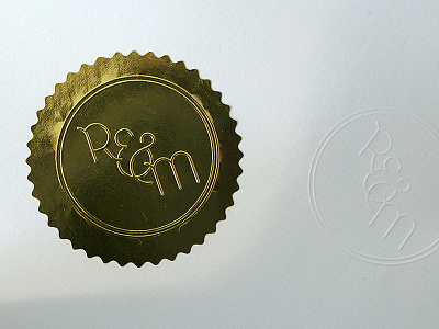 Emboss stamp R&M emboss gold handmade type stamp sticker typography wedding stationery