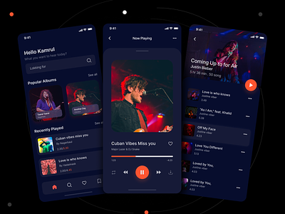 Music Player App app design clean minimal podcast uiux
