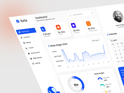 Sleep Tracking Dashboard animation branding clean dashboard design dribbble best shot graphic design interaction logo meditation minimal mobile design sleep dashboard tracker trending ui uiux ux web app web application