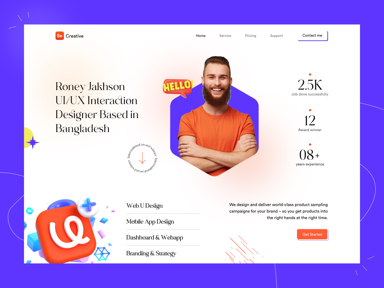 Portfolio | Landing Page by Kamrul Hasan on Dribbble