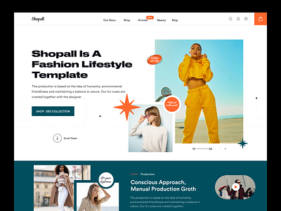 Shopall | Fashion Landing Page aesthetich appreal clothes culture design fashion hype landingpage looks minimalist modern online store outfit product style trending uiux wear website women