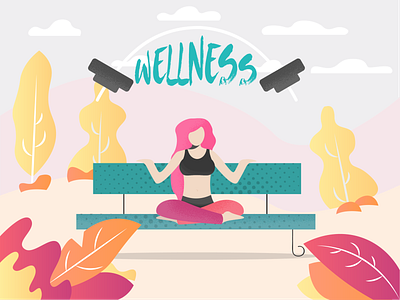 Dribbble3 autumn health illustrator lotus wellness yoga