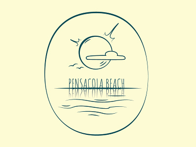 Pensacola Beach illustration illustrator lineart vector art