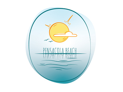 Pensacola Beach - Color illustration illustrator line line art lineart simple simple design vector