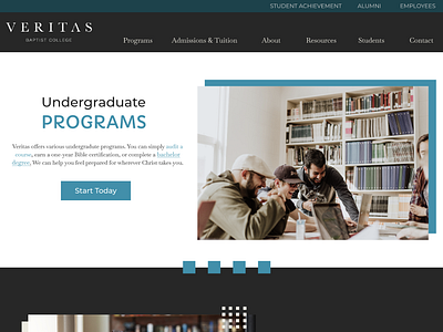 Veritas Baptist College Website Design