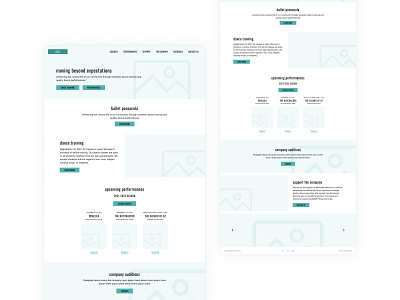 Ballet Website Wireframe