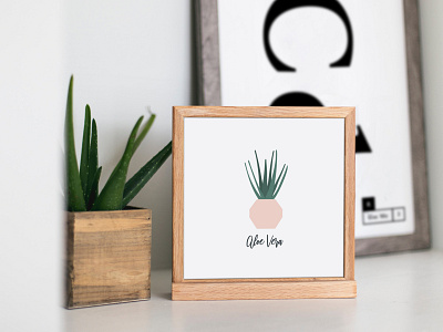 Aloe Vera Plant Illustration Poster daily ui design houseplant illustration interior design modern decor modern illustration office poster plant plant illustration poster ui user experience user interface vector