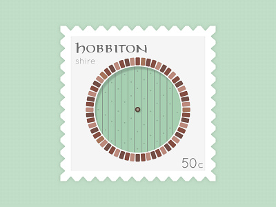 Take Me To Hobbiton daily ui design dribbbleweeklywarmup graphic design illustrated design illustration postage postage stamp simple stamp stamp design vector