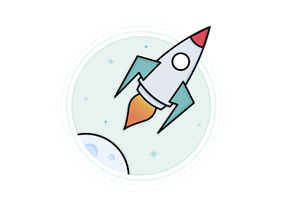 Dribbble Weekly Warm-up Space Badge design dribbble weekly warmup identity illustrated illustrated design illustrated spaceship illustration illustration art illustration design illustrations modern modern illustration rocket simple simple illustration space spaceship vector weekly warmup