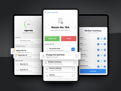 Hotel cleaning service app android app app design chambermaid hotel hotel app interaction design ios todo todo app ui ui design ux ux design uxui