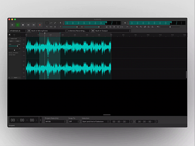 Audacity - Dark mode theme audacity audio audio app custom theme dark dark mode dark ui daw ui desktop desktop app diy diy or die facelift flat ui oldies open source ui ui design