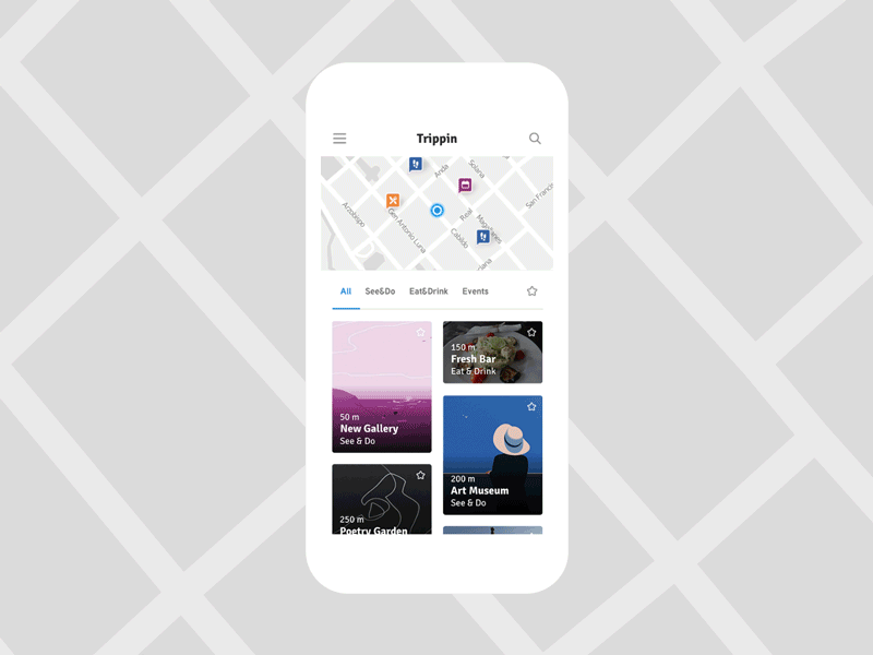 Travel App browse interaction design map prototype travel app ui ux