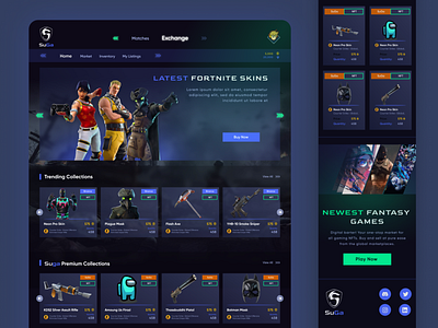 Sugaverse Web Site Design : Landing Page Gaming UI gaming homepage nft ui web design